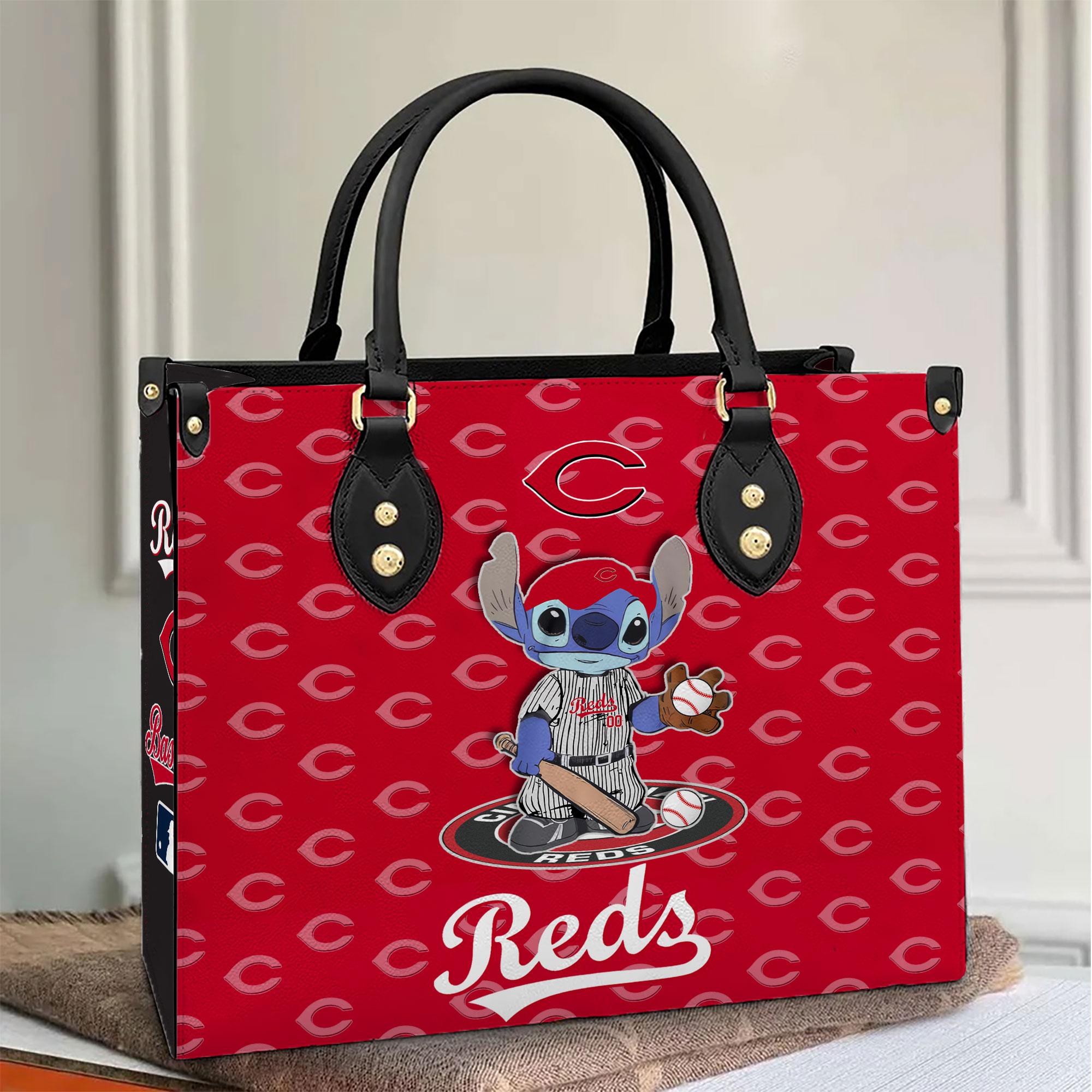 Cincinnati Reds Stitch Women Leather Hand Bag M1 