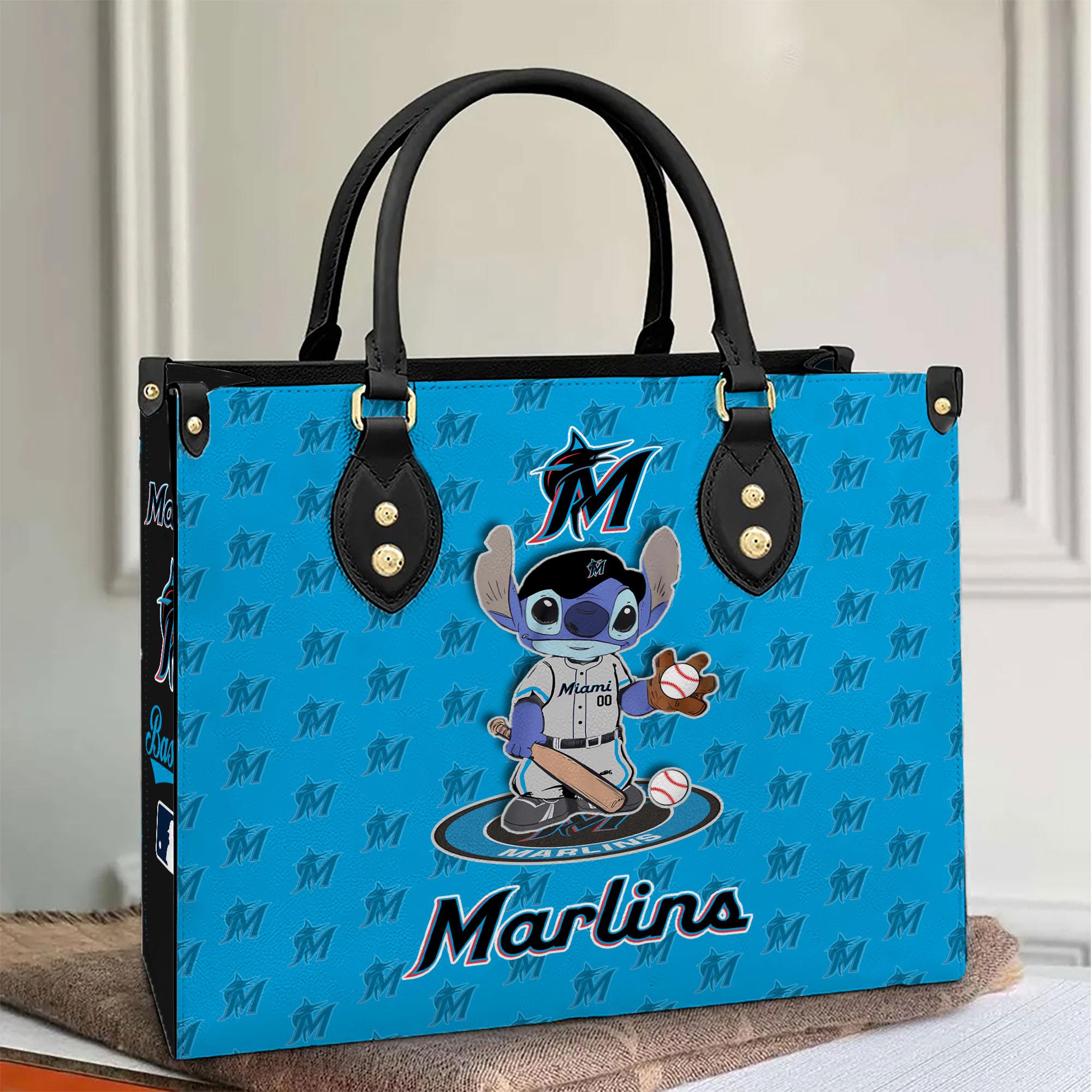 Miami Marlins Stitch Women Leather Hand Bag M1 