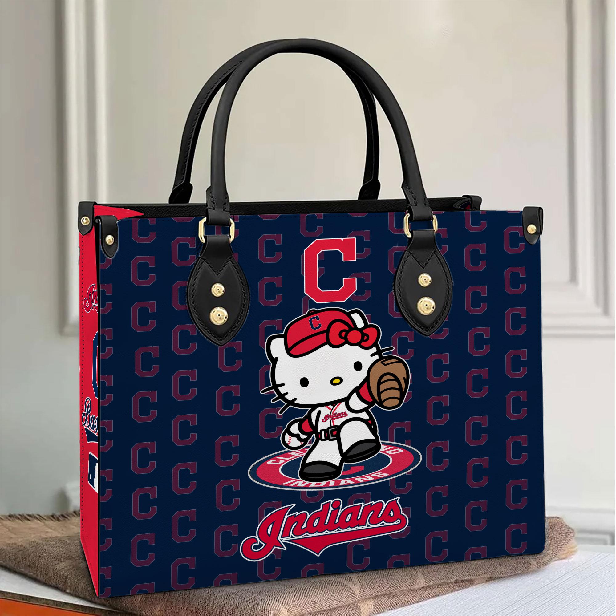 Cleveland Indians Kitty Women Leather Hand Bag M1 