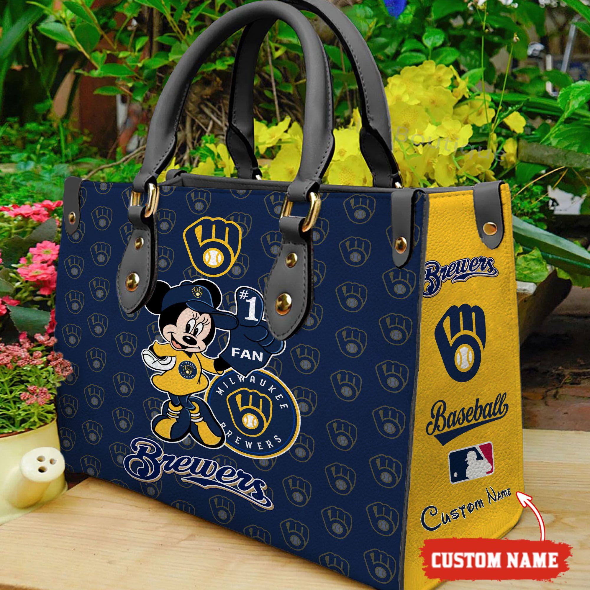 Milwaukee Brewers Minnie Women Leather Hand Bag M1 0805DS005