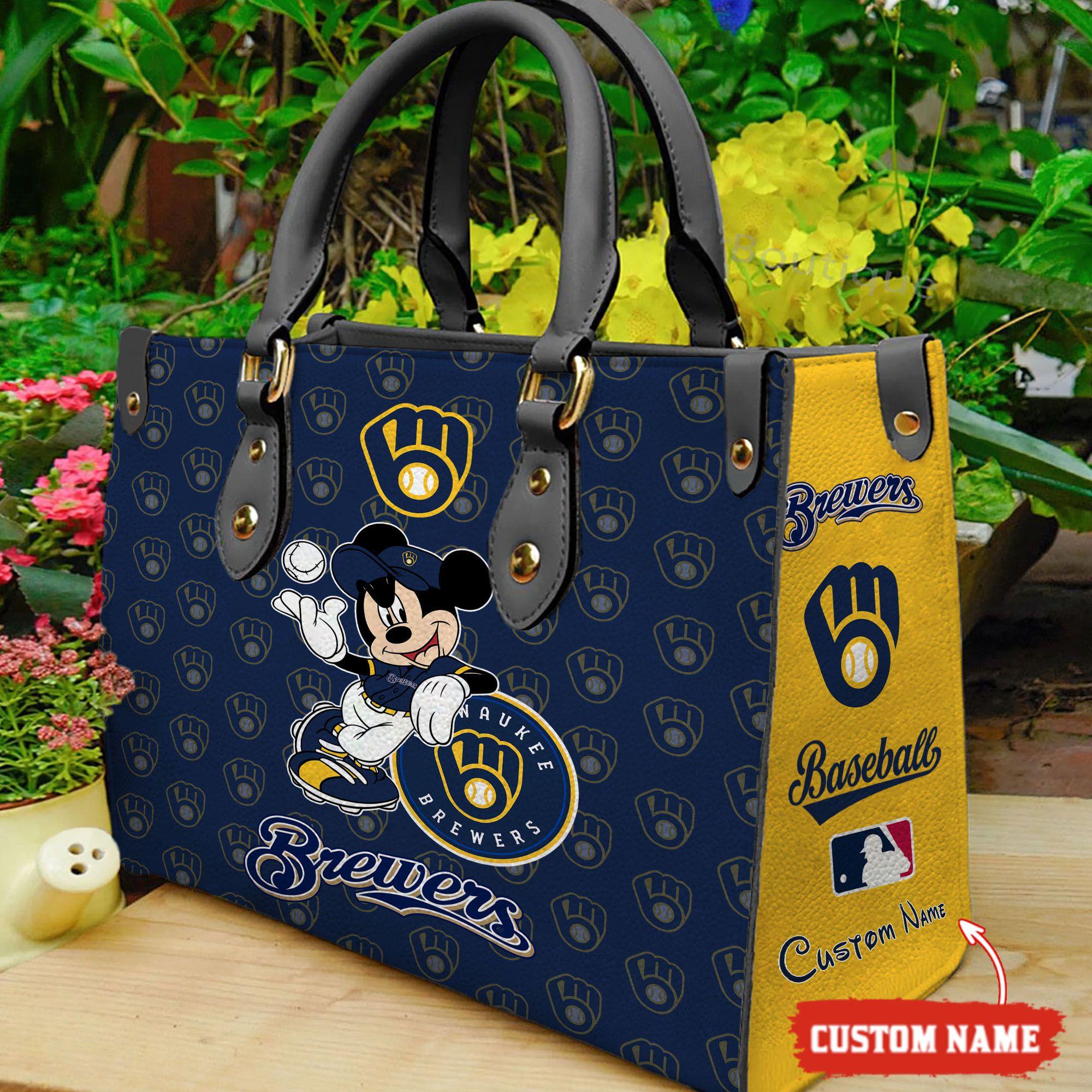 Milwaukee Brewers Mickey Women Leather Hand Bag M1 0805DS005